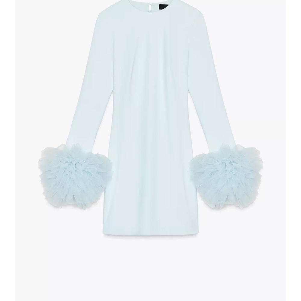 Zara short tulle cuff volume dress